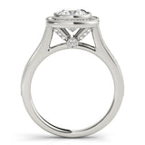 Cushion Diamond Halo Engagement Ring in Premium Setting