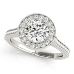 Round Diamond Halo Engagement Ring