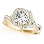 14K Yellow Gold 1 ct Diamond Halo Engagement Ring