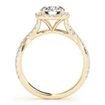 14K Yellow Gold 1 ct Diamond Halo Engagement Ring