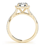 14K Yellow Gold 1 ct Diamond Halo Engagement Ring