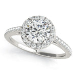 Round Diamond Halo Engagement Ring