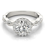 Round Diamond Halo Engagement Ring