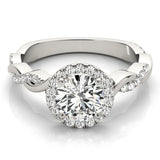 Round Diamond Halo Engagement Ring