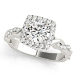 Round Diamond Halo Engagement Ring