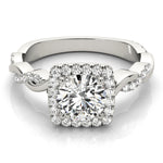 Round Diamond Halo Engagement Ring