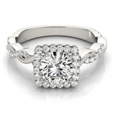 Round Diamond Halo Engagement Ring