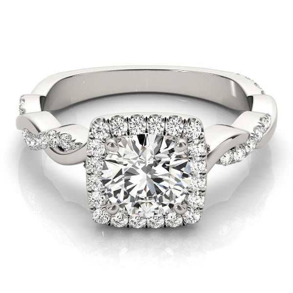 Round Diamond Halo Engagement Ring