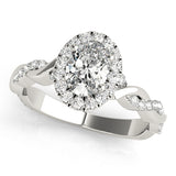 Oval Diamond Halo Engagement Ring