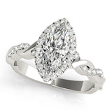 1.0 CT Marquise Diamond Halo Engagement Ring