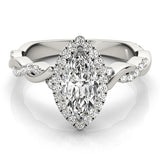 1.0 CT Marquise Diamond Halo Engagement Ring