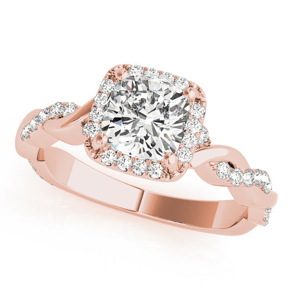 14K Rose Gold Cushion Diamond Engagement Ring 1.33ctw