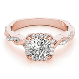 14K Rose Gold Cushion Diamond Engagement Ring 1.33ctw