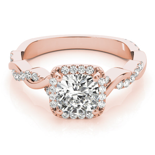 14K Rose Gold Cushion Diamond Engagement Ring 1.33ctw