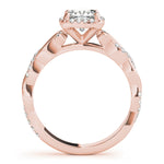 14K Rose Gold Cushion Diamond Engagement Ring 1.33ctw