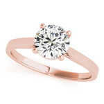 14K Rose Gold 1ct Round Diamond Solitaire Ring