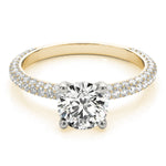 18K Yellow Gold 1 ct Diamond Pave Engagement Ring