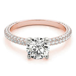 18K Rose Gold 1 ct Diamond Pave Engagement Ring