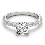 Round Diamond Pave Engagement Ring