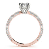 18K Rose Gold 1 ct Diamond Pave Engagement Ring