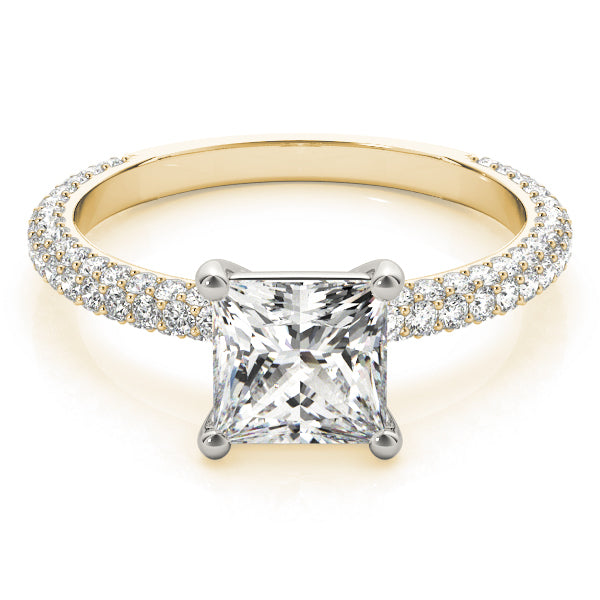 14K Yellow Gold PavÃ© Diamond Engagement Ring