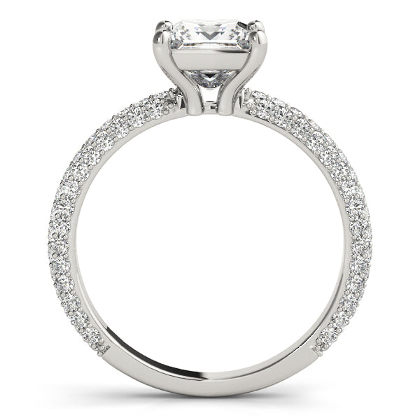 18K White Gold 1 ct Diamond Pave Engagement Ring