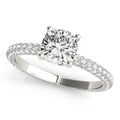 14K Gold Cushion Diamond Pave Engagement Ring