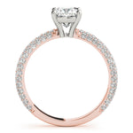14K Rose Gold Cushion Diamond Pave Ring