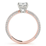 14K Rose Gold Cushion Diamond Pave Ring