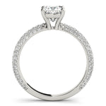 14K Gold Cushion Diamond Pave Engagement Ring