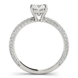14K Gold Cushion Diamond Pave Engagement Ring
