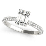 0.6 CT Emerald Diamond Pave Engagement Ring