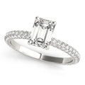 0.6 CT Emerald Diamond Pave Engagement Ring