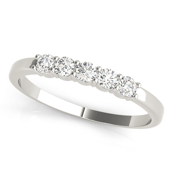 5-Stone Round Diamond Wedding Band