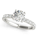 Round Diamond Single Row Engagement Ring