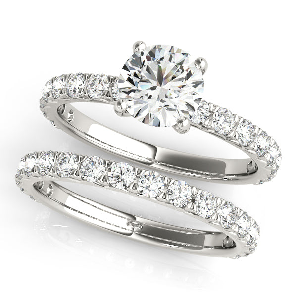 Round Diamond Single Row Engagement Ring