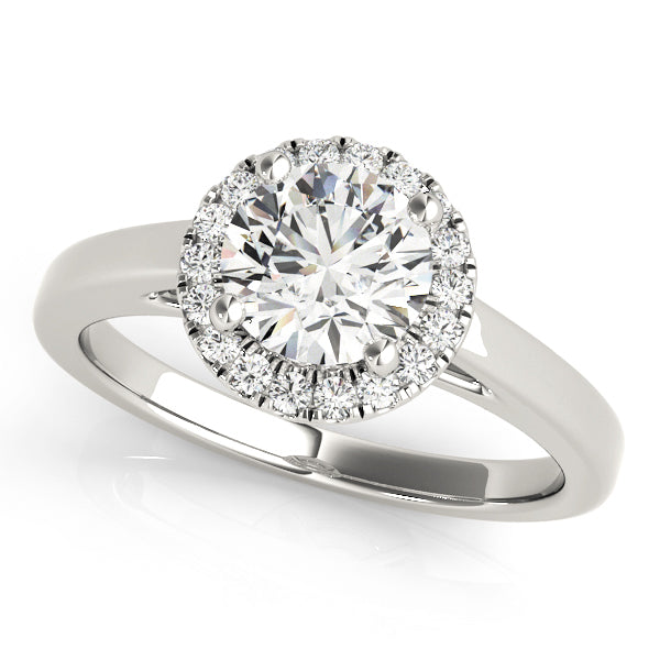 Round Diamond Halo Engagement Ring