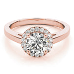 14K Rose Gold 1 CT Diamond Halo Engagement Ring
