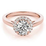 14K Rose Gold 1 CT Diamond Halo Engagement Ring