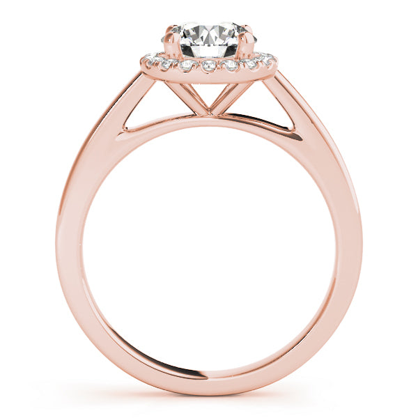 14K Rose Gold 1 CT Diamond Halo Engagement Ring