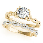 14K Yellow Gold Round Diamond Solitaire Ring