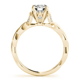 14K Yellow Gold Round Diamond Solitaire Ring