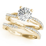 18K Yellow Gold Round Diamond Engagement Ring