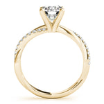 18K Yellow Gold Round Diamond Engagement Ring