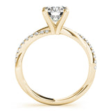18K Yellow Gold Round Diamond Engagement Ring