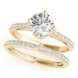 14K Yellow Gold Round Diamond Engagement Ring