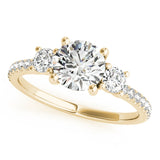 14K Yellow Gold 1.24 ctw Round Diamond Three-Stone Ring
