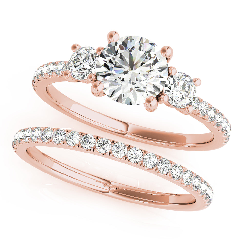 14K Rose Gold 1.24 ctw Diamond Three-Stone Ring