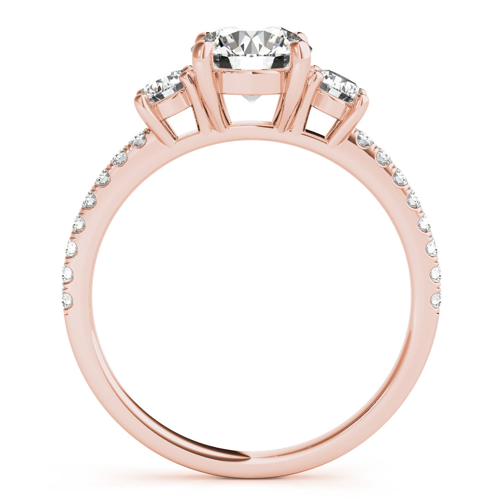 14K Rose Gold 1.24 ctw Diamond Three-Stone Ring