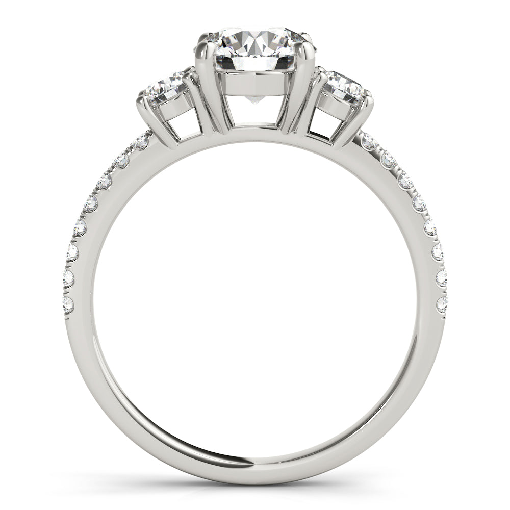 Round Diamond 3-Stone Engagement Ring